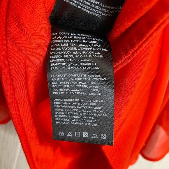 Bebe Women's Chiffon Sleeveless Overlay Crop Top Red Size Small - Picture 5 of 6